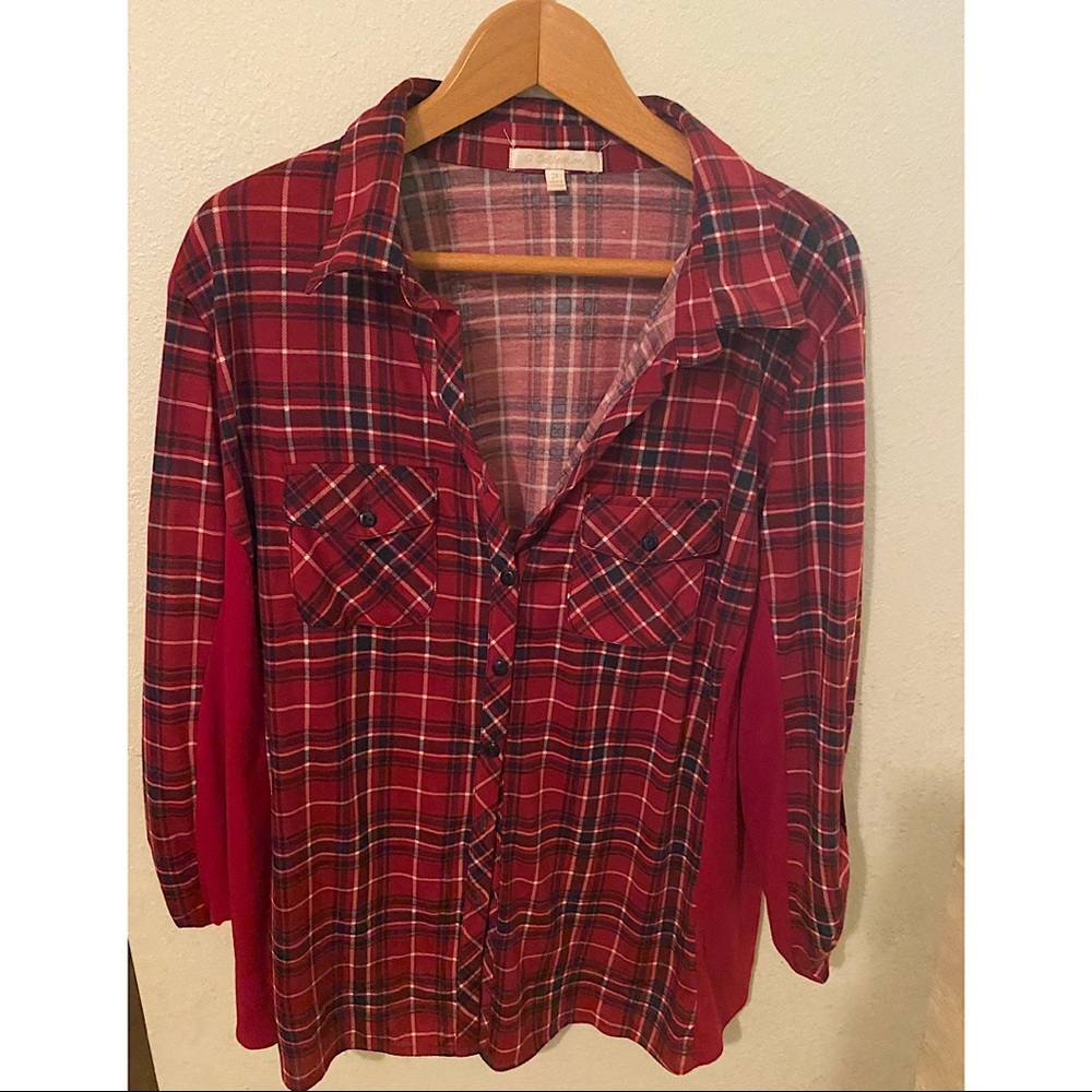 Red Plaid Button-Down